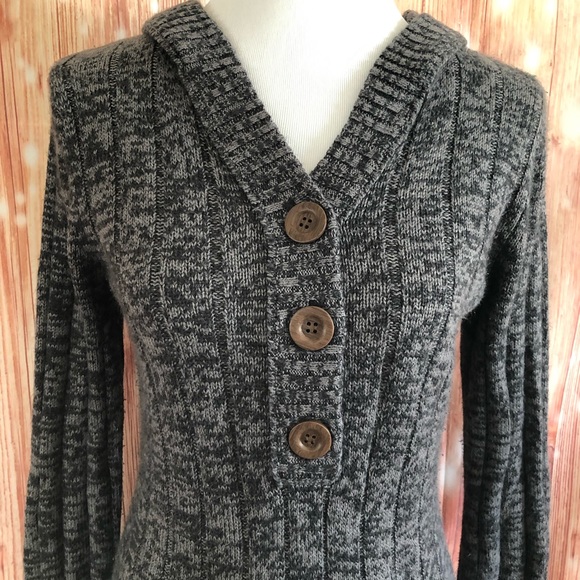 Roxy Gray Heathered Hooded Tunic Sweater - Picture 3 of 11